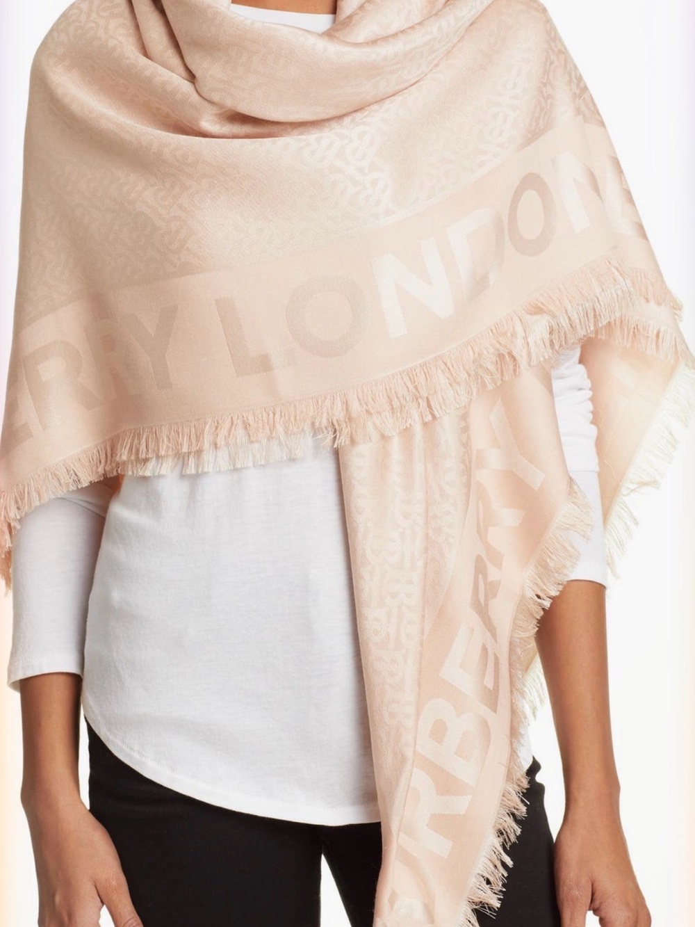 Burberry Monogram Jacquard Silk & Wool Scarf